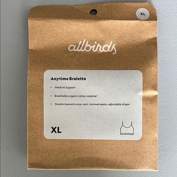 New Allbirds Anytime Bralette Light Grey Size XL - Picture 1 of 6